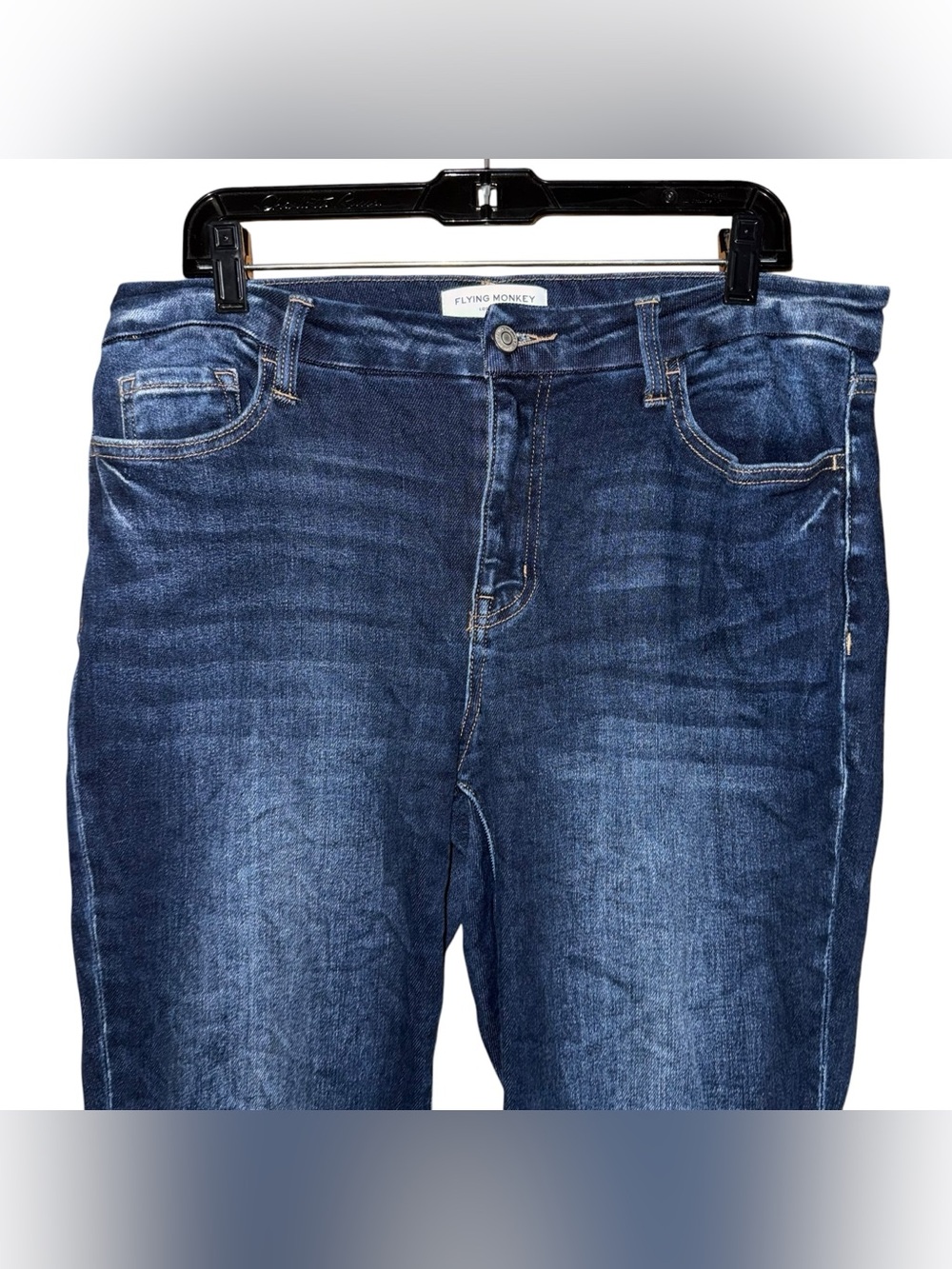 Flying Monkey Mid Rise Flare Stretch Jeans Adorable color dark indigo stretch 32 - Picture 5 of 13